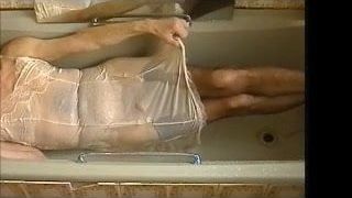 Vintage Nylon-Slip-Dusche in voller Länge