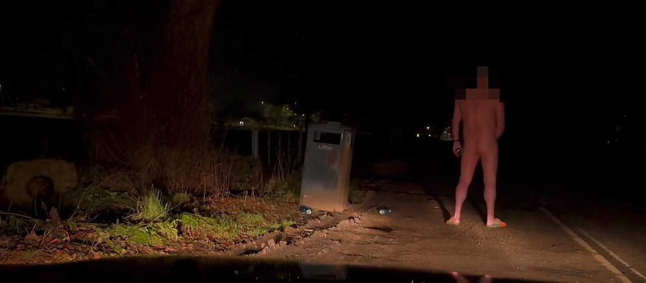 Compilation over a week of hiding naked from passing vehicles