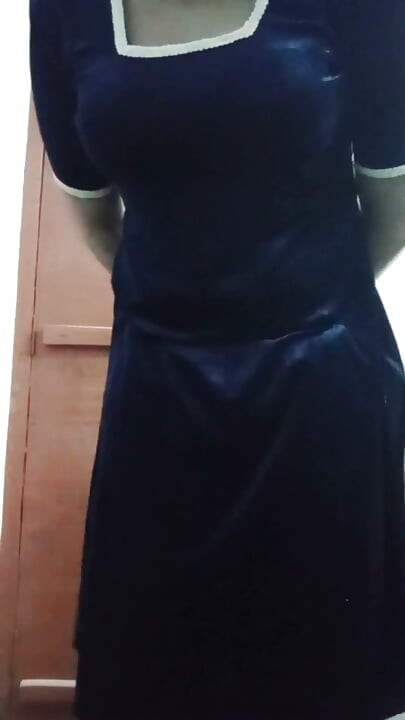 Indian Gay Crossdresser Gaurisissy Feeling Horny in Blue Salwar Kurta