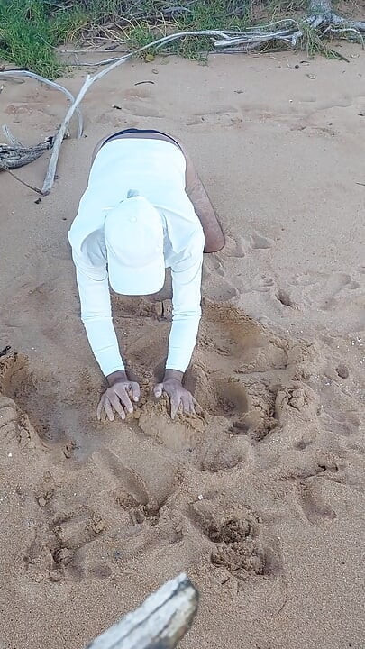 Ladysilva on the beach in panties showing off her sexy ass