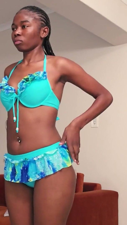 This SKINNY EBONY TEEN swore Canada was all she wanted... then she took my cock DEEP on camera | Clip 1