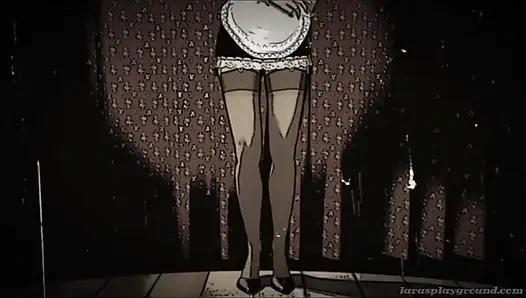 Британская зрелая дама в колготках играет на LarasPlayground