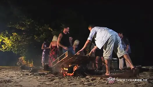 Blonde Milf Gets Intimate Outdoors with Bald Muscular Stud