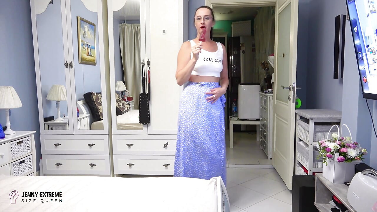 Masturbating on a Huge Sex Toy