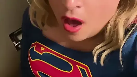 Shameless Sissy Supergirl Jerks Off on Snapchat.