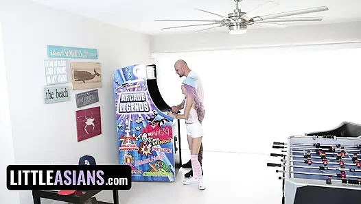 Little Asians - Petite Asian cutie vina sky with pink hair lost game and gets her tiny pussy drilled