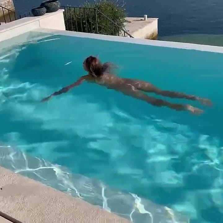 Gorgeous Monika Fox Swims Naked in Pool in Beautiful Place!