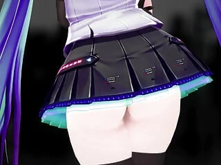 Thicc Hatsune Miku Dancing Lamb Song No Panties Hentai Mmd 3D Dark Blue Hair Color Edit Smixix