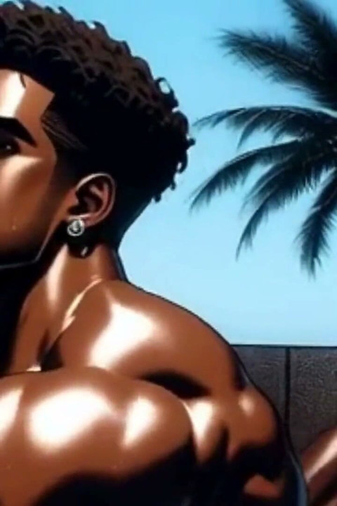 Gay Anal Sex with Two Black Men by the Pool of a Luxury Hotel. Yaoi Hentai Animation
