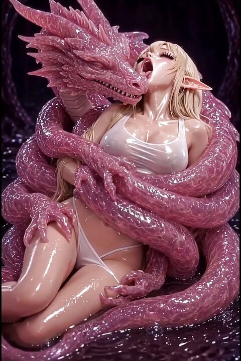 3d anime elf fucks with slime dragon