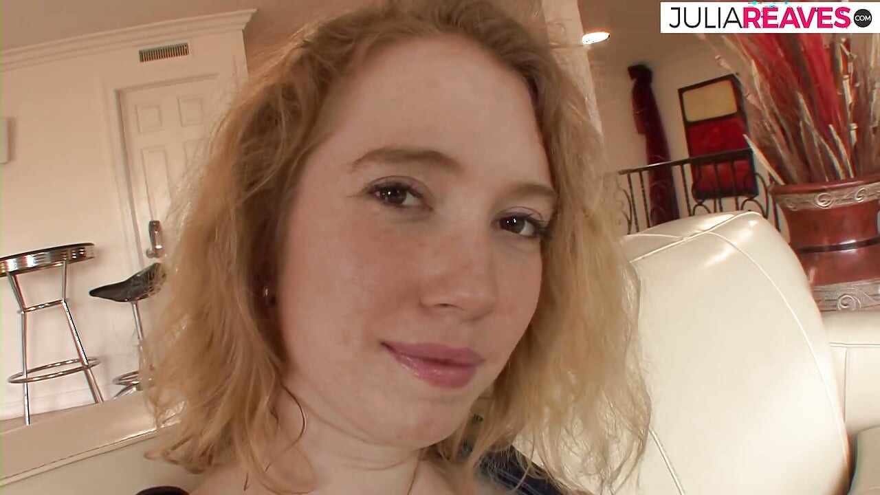 Blonde sucks a massive cock before riding it to a cumshot