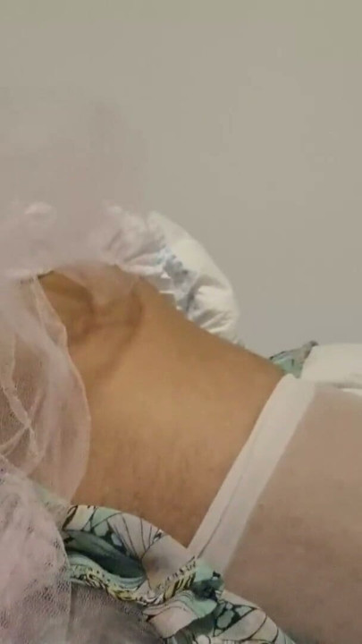 Diaper Sissy In A Tutu Jerking Off And Humping A Pillow | Clip 3