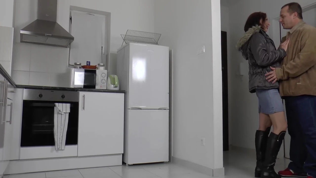 Sexy German house wife fucking in the kitchen