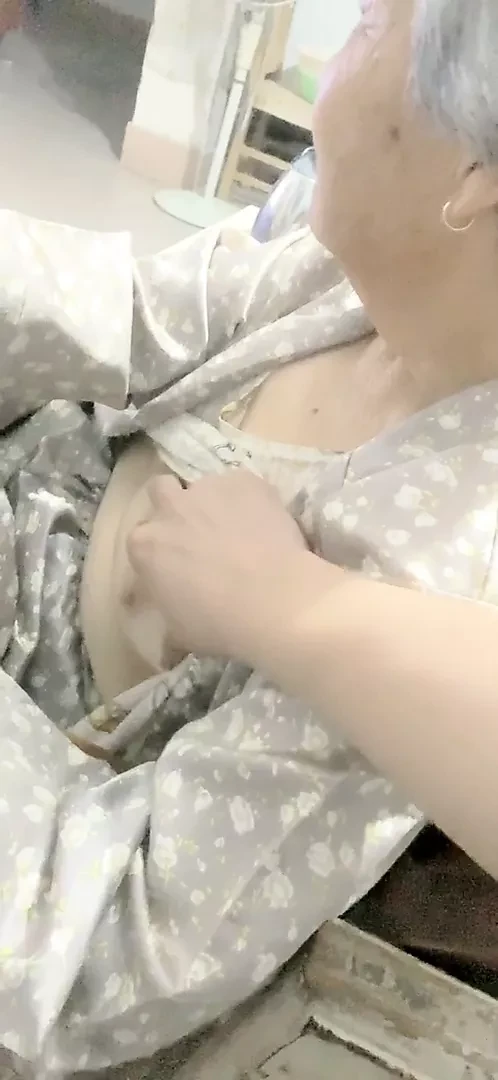 Fondling My Chinese Granny Small Saggy Tits