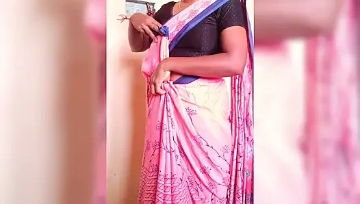 ammu kleid wechseln nachthemd zu sari, große titten, ammus möpse zeigen