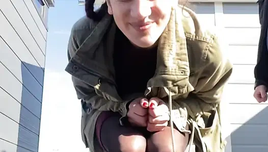 Франкфурт, над крышей сперма лицо, рот