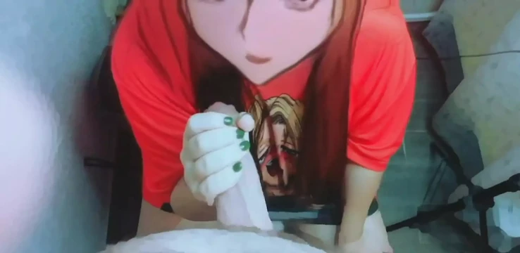Snapchat blowjob anime girl sucking her boyfriend's big cock.