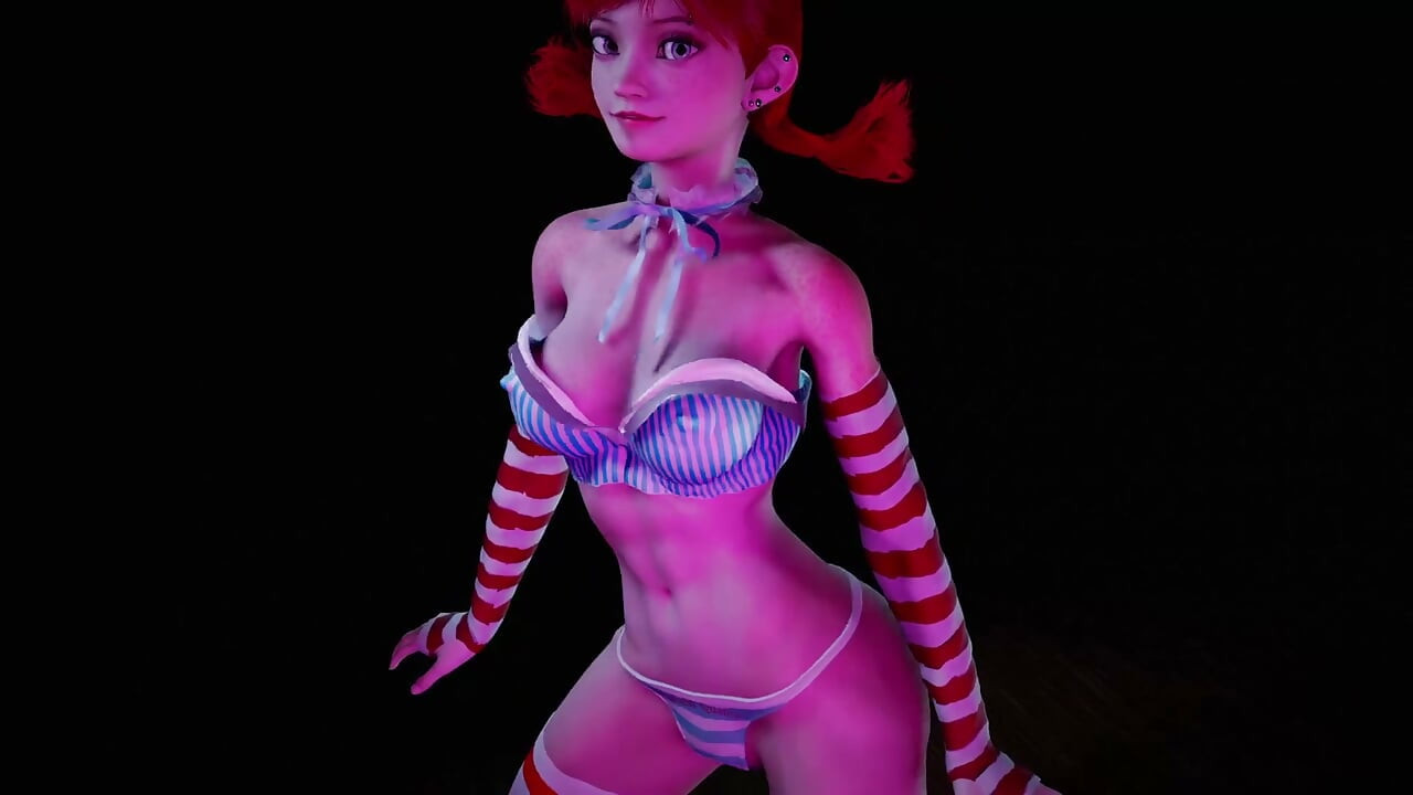 Crvenokosa djevojka s repićima pleše : 3D Hentai