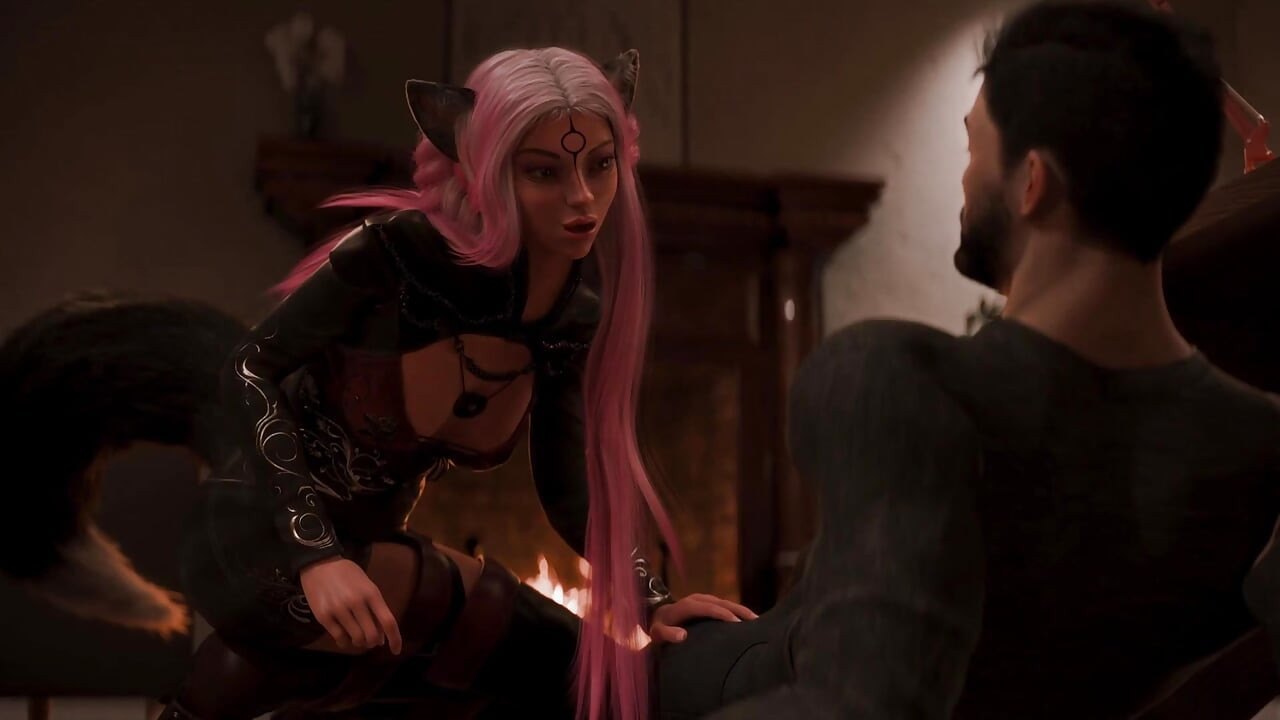The Seven Realms 64 - Gina Rides Atlas Then Creampie & Kagome Blowjob