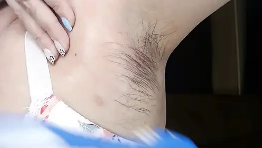 Hairy Armpits Closeup Oiled Combed