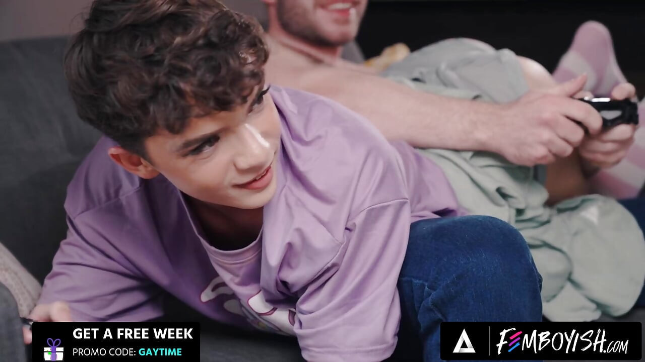 FEMBOYISH - Fem Twink Sam Ledger & Hung BF Marcus McNeil Go From Racing Game To Passionate Anal Sex