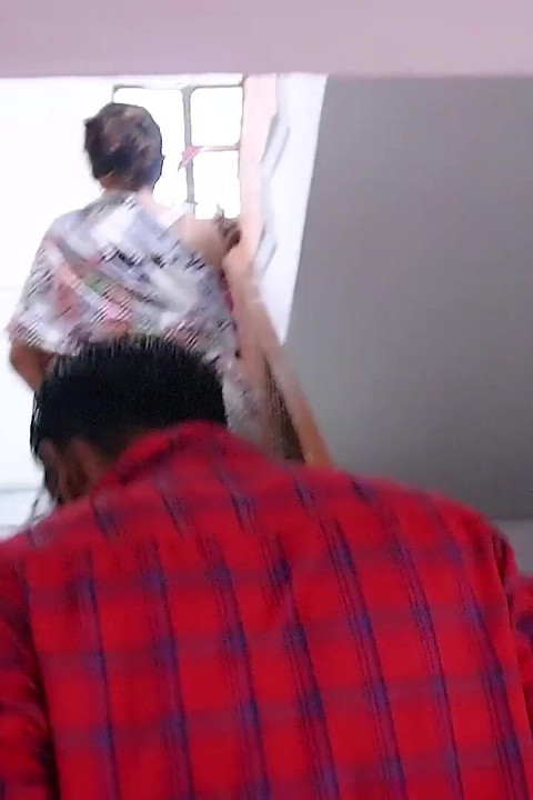 Washing machine service boy fucks with Desi Bhabhi on the stair while her husband at home