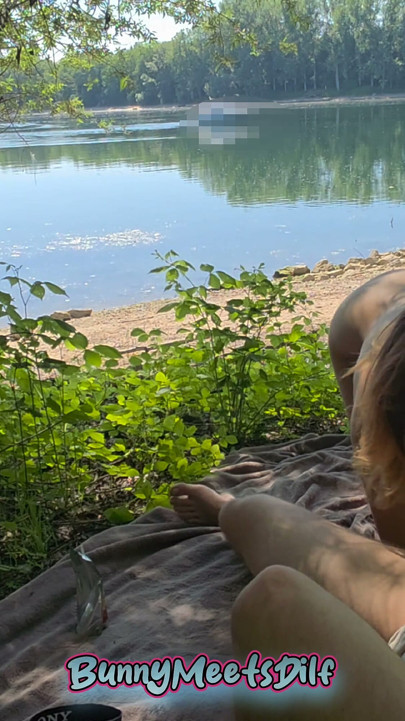 First Time Risky Outdoor: Masked Bunny Blows Me & Takes It Doggy by the River