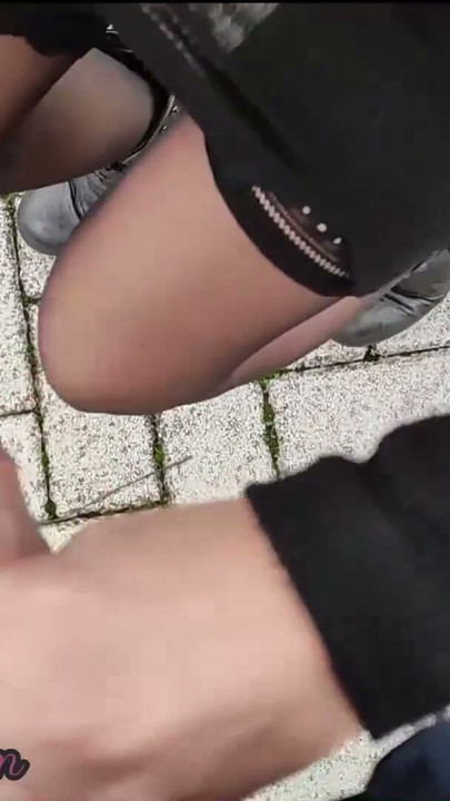 I pull out my cock in front of a young girl in the public park and she helps me cum - Dick flash - MissCreamy | Clip 1