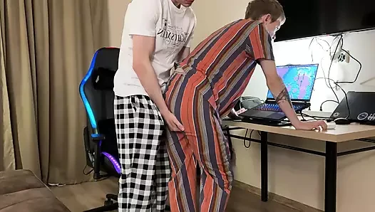 part 1 my friend with a big dick fucks me, deep throat blowjob and tight...