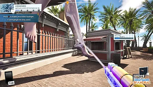 Gameplay raksasa waifu wash simulator bagian 1 - pekerjaan pembersihan pertama untuk vellory