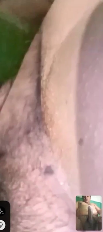 Unforgettable moment from "Another hot video call from my hairy stepsister putting cucumber in her pussy"