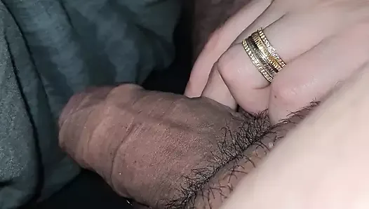 Step mom handjob step son dick because she loves his cock