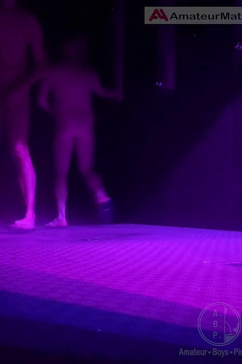 Amateur Guys Caught in the Gym's Shower - One of Them Gets Hard, Tries a Quick Handjob, and Leaves. the Other One Pees