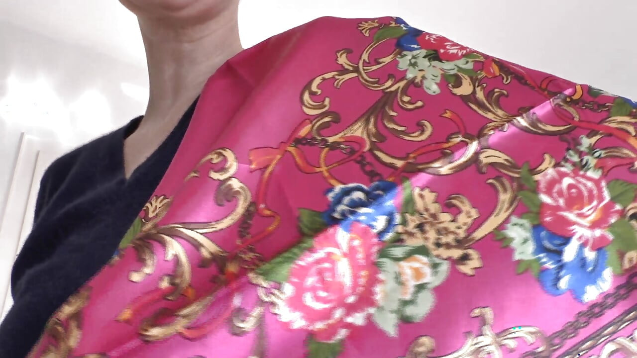 Satin Headscarf Fashion Show and Cumming on a Scarf, JOI, Lady Victoria Valente