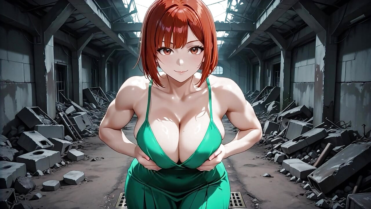 Ruiva anime menina fodida duro em fábrica arruinada - pingando porra em toda a sua bunda grande