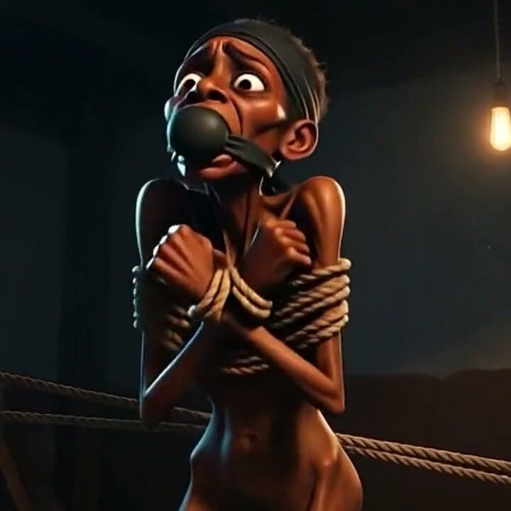 Frail African Girl Bound - Desperate & Craving Cock Deep Inside