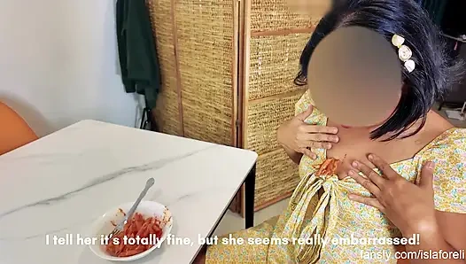 Lonely neighbor cannot help but play with my big dick