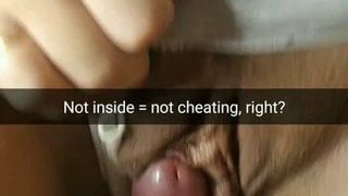 Not inside – it isn’t cheating says my stepsister before I rub her