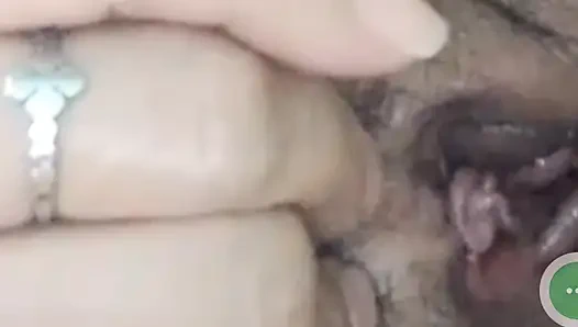 Close up playing her wet pussy