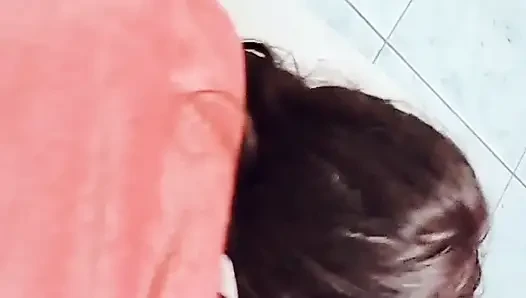 Stepsister puts her cute feet on my shoulders to penetrate her rich shaved pussy.