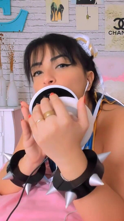 ASMR PORN INTENSE CHUN LI COSPLAY EMANUELLY RAQUEL EAR LICKING AHEGAO BLOWJOB AND TITSFUCK | Clip 1