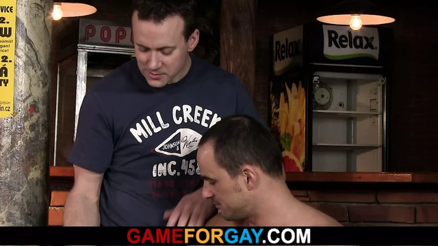 Big-cocked gay seduces him right in the bar