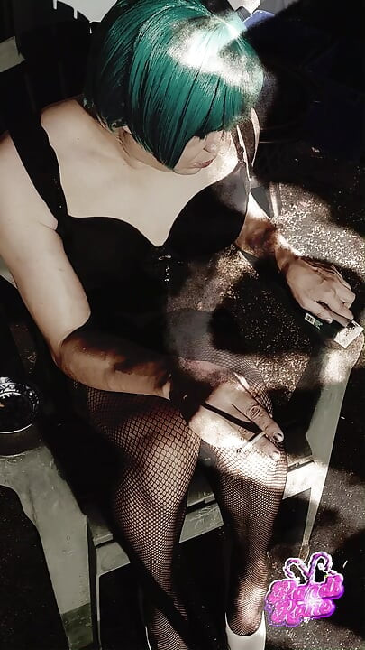 Sexy Sissy Kandi Kane Smoking And Playing With Her Cock