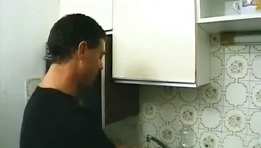 Blonde milf sucks cock before anal sex