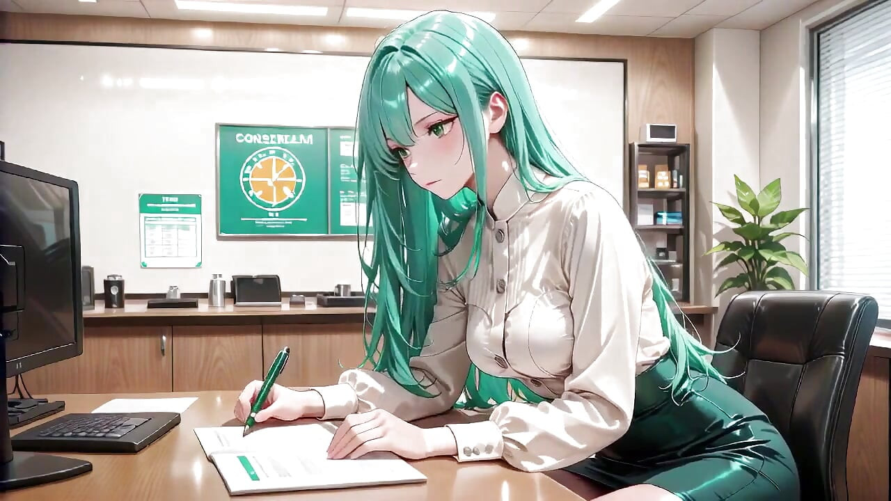 The Green-haired Secretary's Secret: From Desk Work to Bedside Surrender