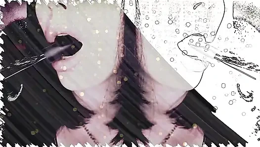 ASMR & mesmerizing lipnosis! Lady in black JOI