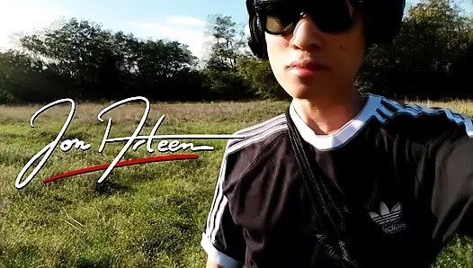 Jon Arteen pulls out his beautiful penis and urinates outdoors. Gay porn...