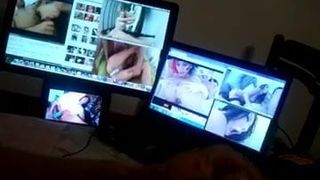 Handling cock watching porn