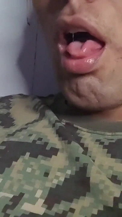 Emotional moment from "soldier is left alone and masturbates and cums a huge load while his companions went out"