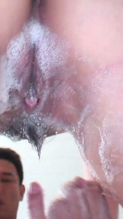 Pretty jJapanese nuru massage girl gets squirted on by two horny guys | Clip 2